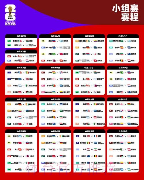 2026世界杯每日赛程详细安排观看指南在哪里看